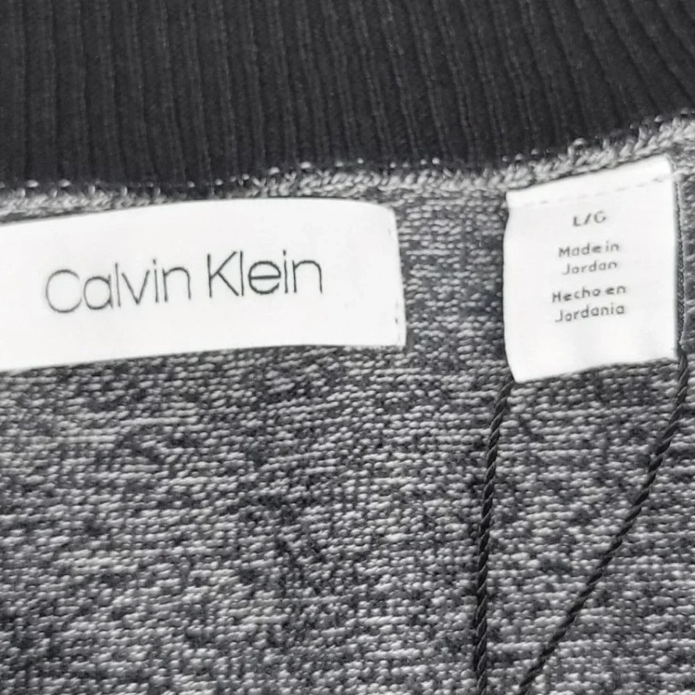 Calvin Klein Men's 1/4‎ Zip Pullover NWT  Grey Cotton Blend Sweater Sz Lg  A370